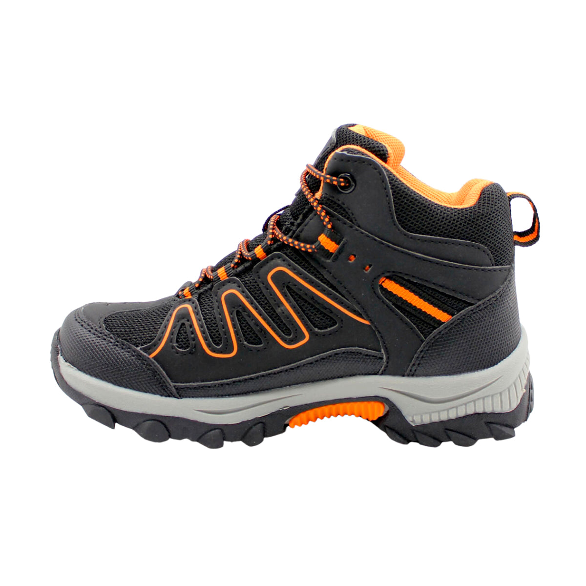 Zapatilla Outdoor Juvenil Lotto - Cortina HC Negro Naranjo