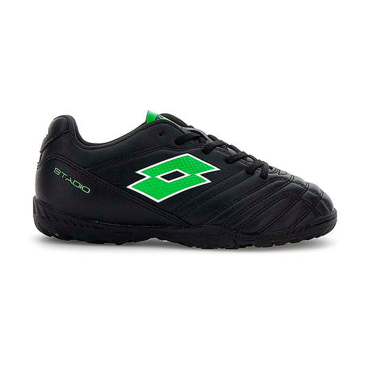 Zapatilla Baby Futbol Niño Lotto - Stadio 705 TF JR Negro Verde